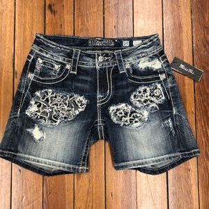 Miss Me Lace Detail Shorts